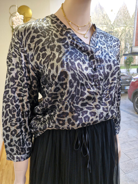 Blouse scintillante léopard belle taille