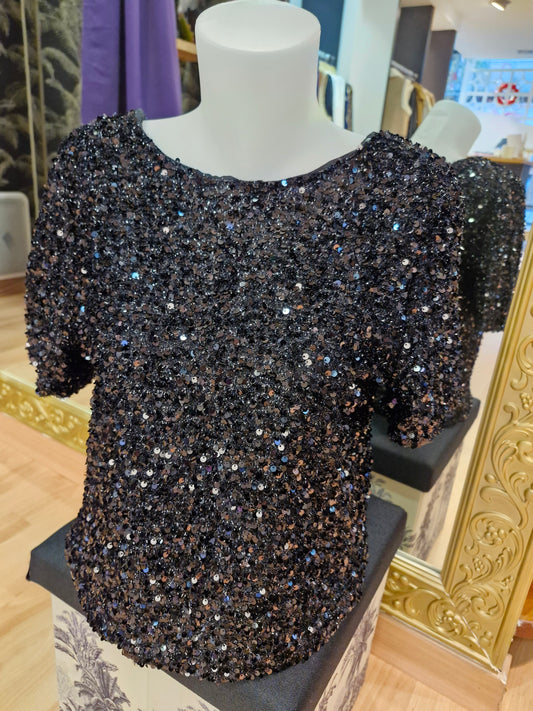 Haut sequin noir