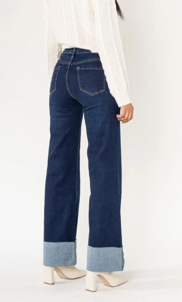 Jeans droit revers 11cm