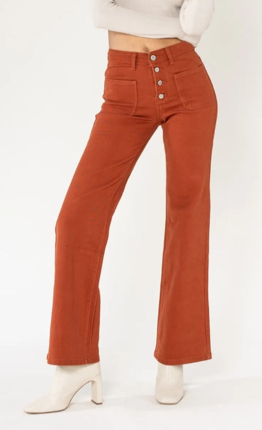 Jeans FLARE couleur brique